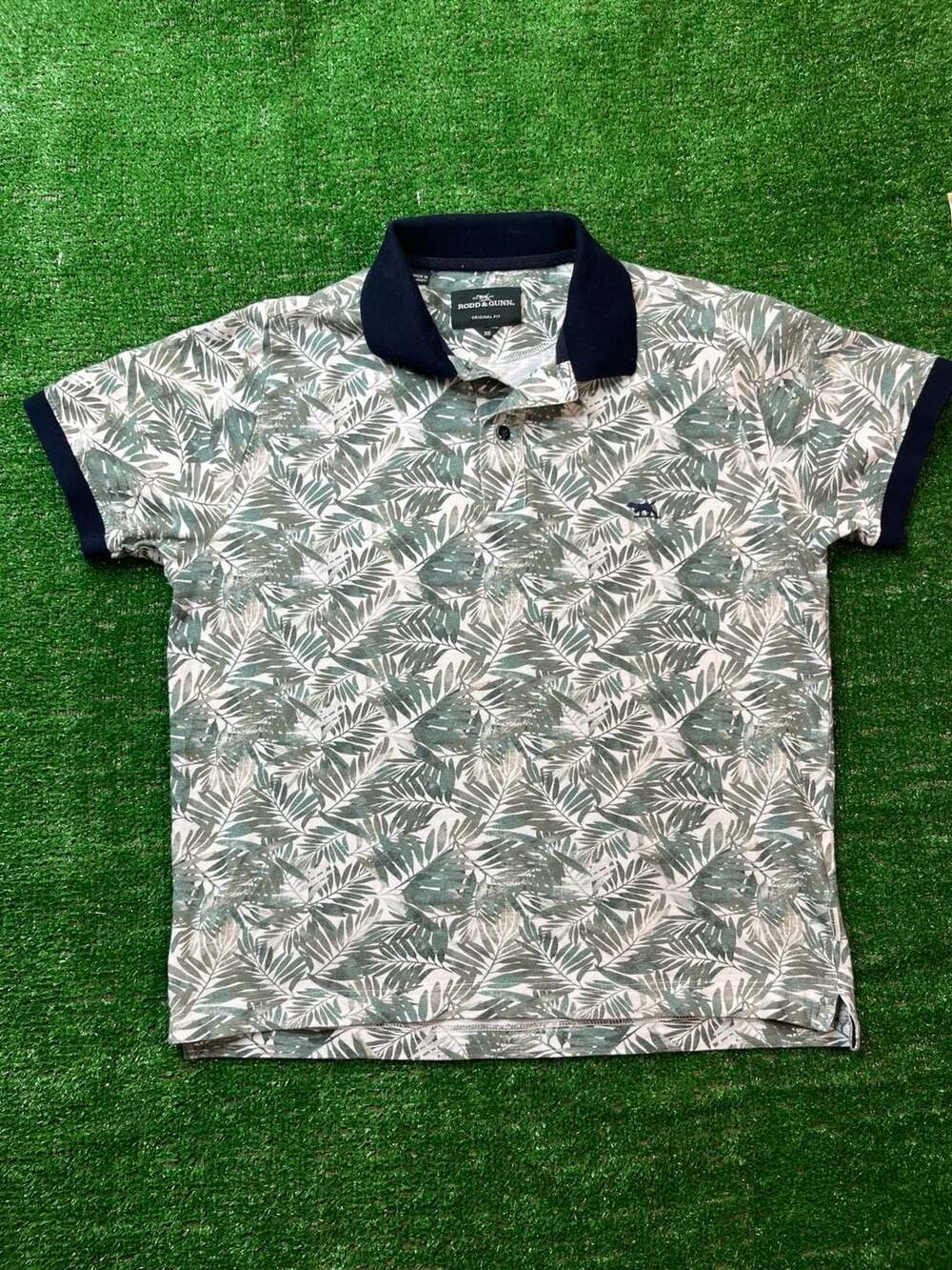 Rodd & Gunn Polo Shirt Size XS Green Palm Leaf Print Original Fit